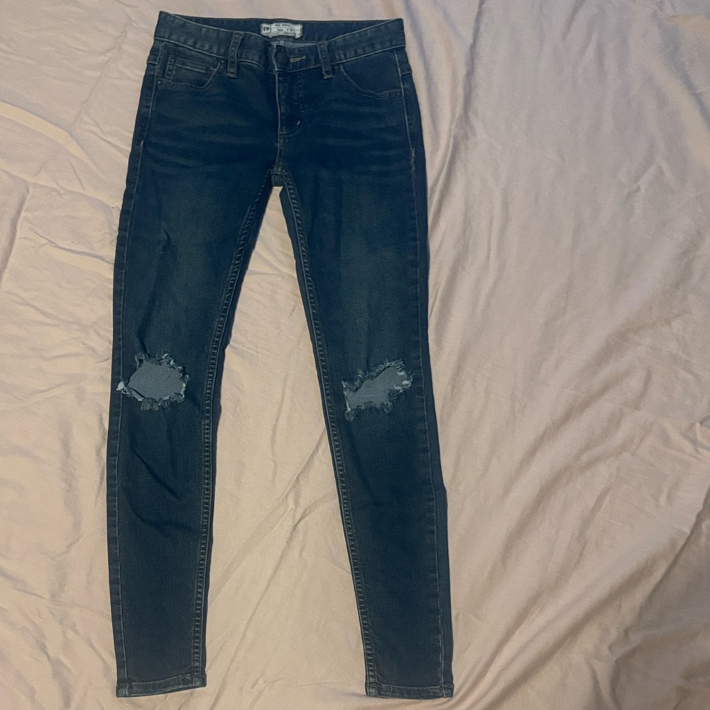 Women's Distressed Blue Jeans